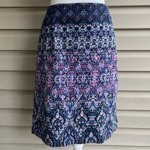 •J. Jill• Knit Pull-On Damask Pattern Skirt - Size Large